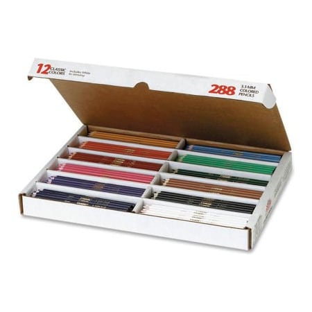 Dixon Prang Master Pack Colored Pencils, 3.3 mm Lead Size, Assorted Barrel, 288/Box 82408